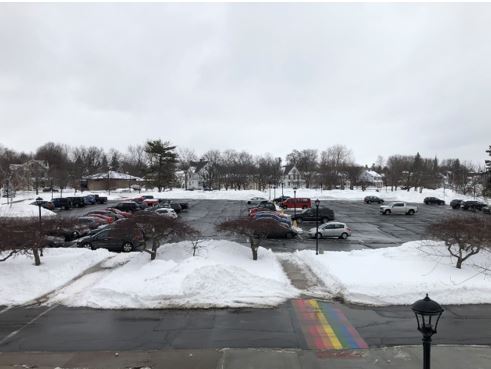 before kehoe parking lot renovation