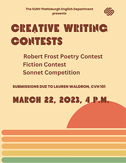 Creative writing contest submissions due to CV Hall 101 by March 22, 2023