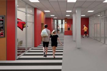 Rendering of Memorial Hall's Renovated Entrance