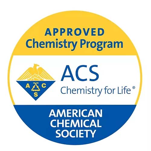 Round badge stating: ACS Approved Chemistry Program 