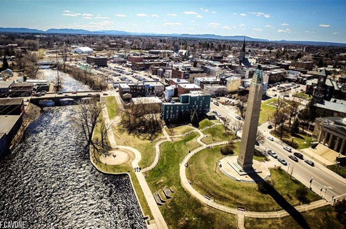 Aerial photo of downtown Plattsburgh by fcavone_photos