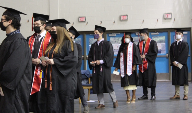 in line for diplomas