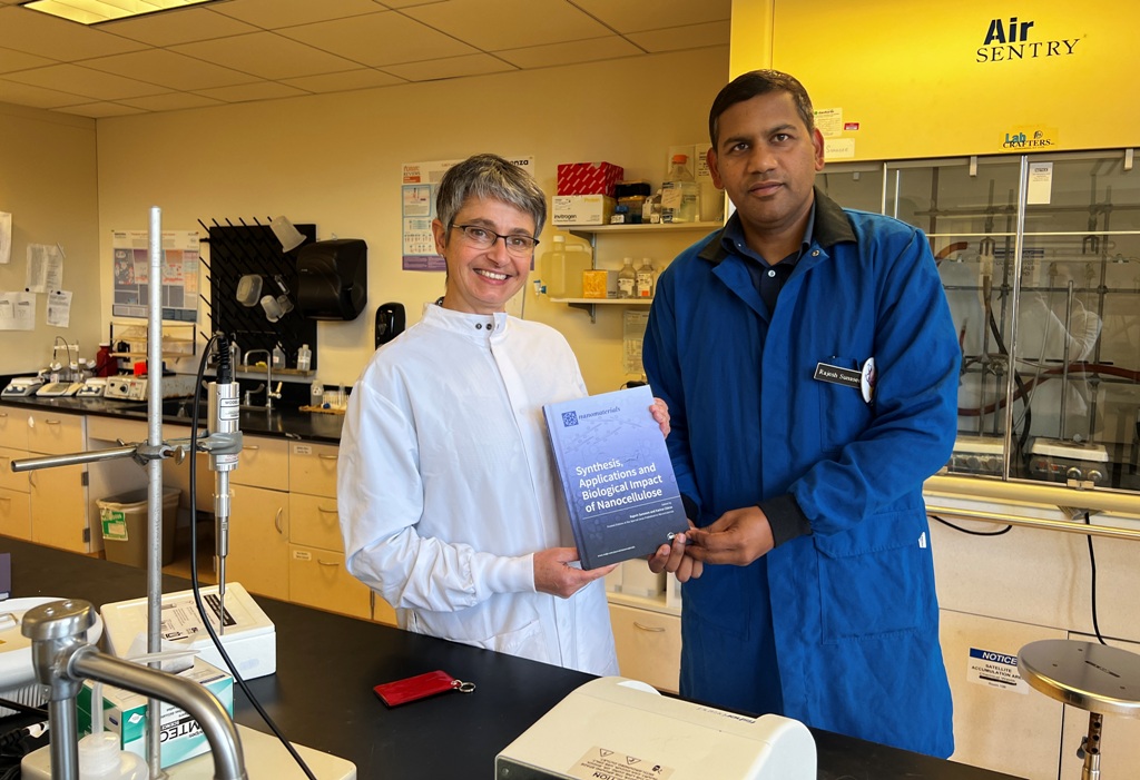 rajesh sunasee and karina ckless with book