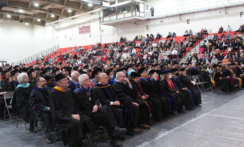commencement faculty and crowd
