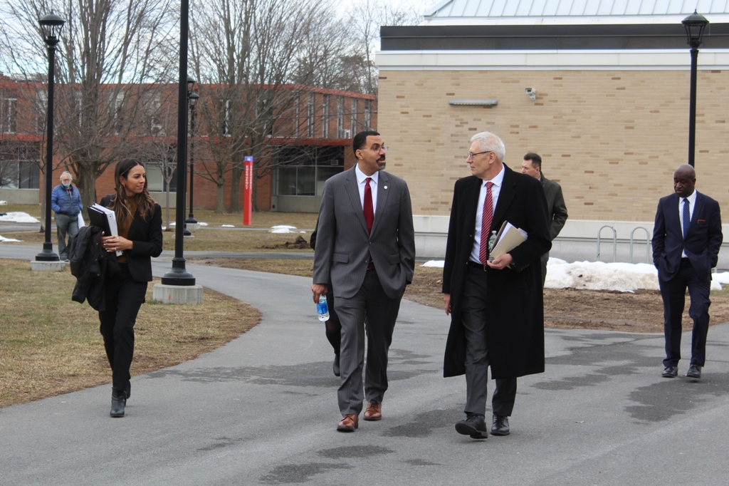 chancellor and president walk into Hudson