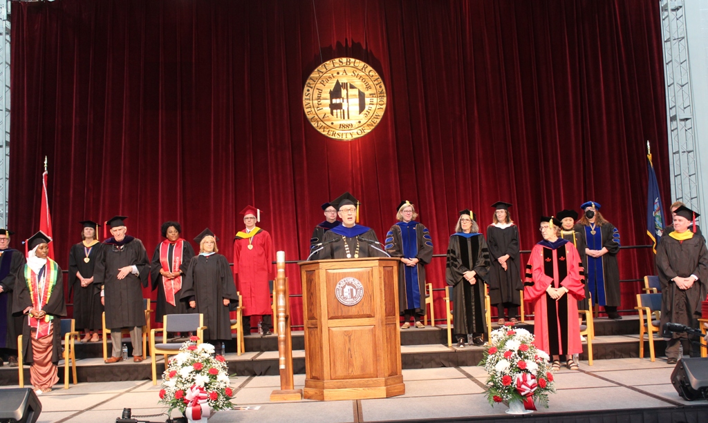 president at podium