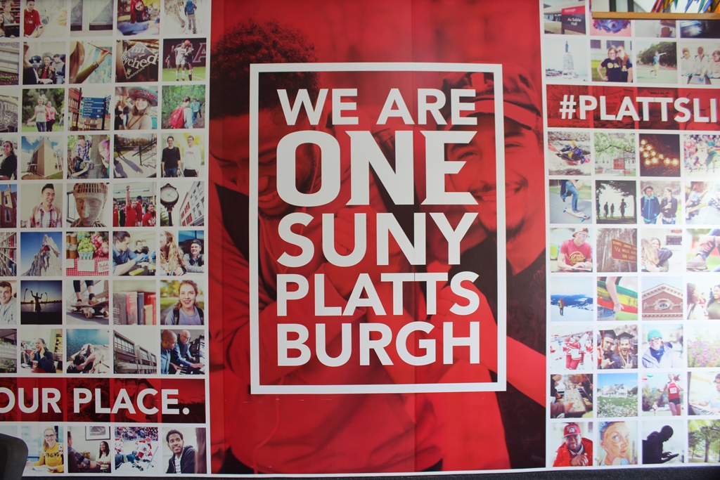 We are one SUNY Plattsburgh sign