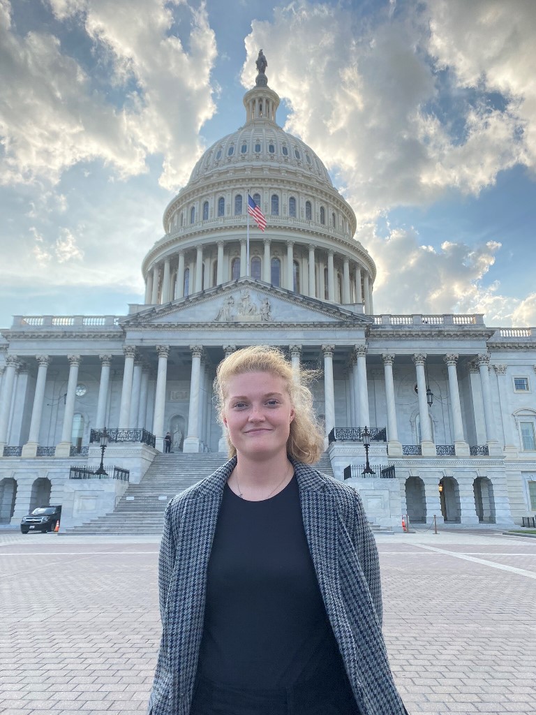 mary stockman in front of capitol