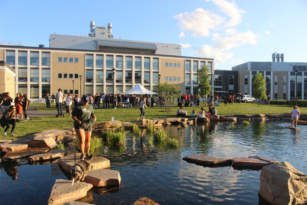 open house at pond