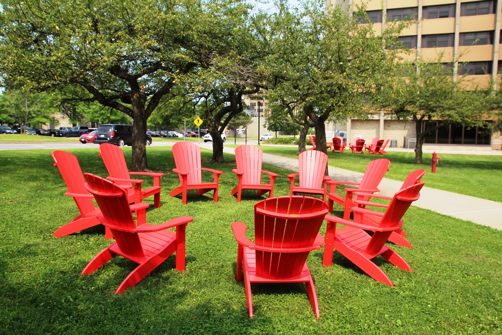 Red chairs